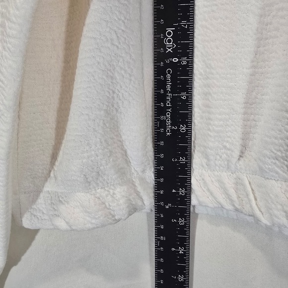 House of Mae Textured Crewneck Sweatshirt Everyday Lounge White XLarge - Picture 6 of 7